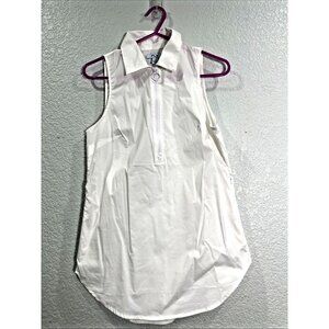 FLX Tank Top Womens XS White Breathe Sleeveless Shirt Zip Pockets‎ Athletic Golf